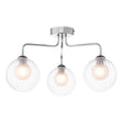 Dar Feya 3 Light Semi-Flush Polished Chrome & Clear/Opal Glass –  from Amos Lighting + Home