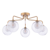 Dar Feya 5 Light Semi-Flush Antique Bronze & Clear/Opal Glass –  from Amos Lighting + Home