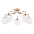 Dar Feya 5 Light Semi-Flush Antique Bronze & Clear/Opal Glass –  from Amos Lighting + Home