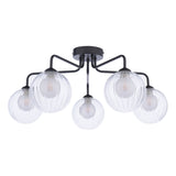 Dar Feya 5 Light Semi-Flush Matt Black & Clear/Opal Glass –  from Amos Lighting + Home