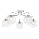 Dar Feya 5 Light Semi-Flush Polished Chrome & Clear/Opal Glass –  from Amos Lighting + Home