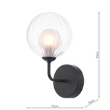 Dar Feya Wall Light Matt Black & Clear/Opal Glass –  from Amos Lighting + Home