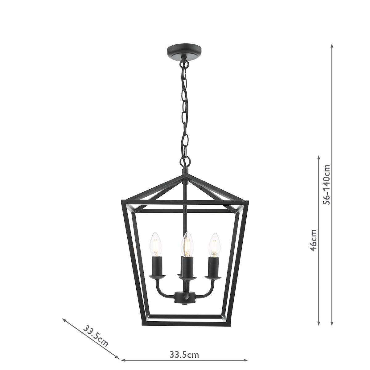 Dar Fionn 4 Light Pendant Matt Black –  from Amos Lighting + Home