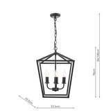 Dar Fionn 4 Light Pendant Matt Black –  from Amos Lighting + Home