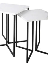 Dar Fotini White Marble Effect Nested Side Tables –  from Amos Lighting + Home