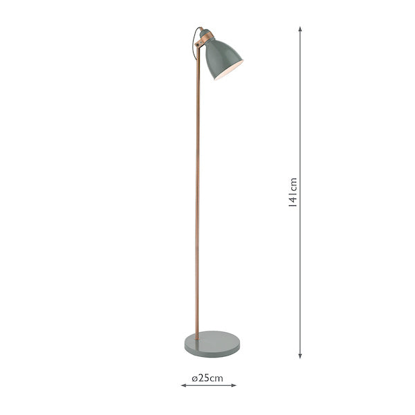 Dar Frederick Floor Lamp Grey and Copper –  from Amos Lighting + Home