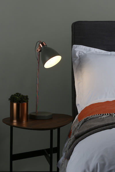 Dar Frederick Table Lamp Black, White or Grey