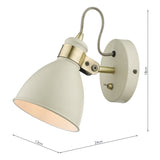 Dar Frederick Wall Spotlight Cream and Antique Brass –  from Amos Lighting + Home