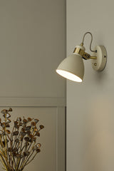 Dar Frederick Wall Spotlight Cream and Antique Brass –  from Amos Lighting + Home