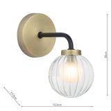 Dar Gibbs Wall Light Antique Brass & Glass –  from Amos Lighting + Home