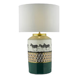 Dar Gold Collection Callie Table Lamp Green/Gold Zebra Motif Base –  from Amos Lighting + Home