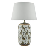 Dar Gold Collection Tigris Ceramic Table Lamp White Leopard Motif Base –  from Amos Lighting + Home