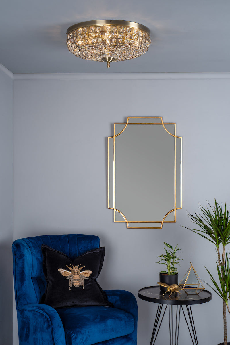 Dar Guapo Regency Style Rectangle Mirror with Gold Details –  from Amos Lighting + Home