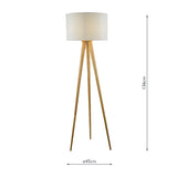 Dar Ivor Tripod Wood Floor Lamp Light Oak, Base Only –  from Amos Lighting + Home