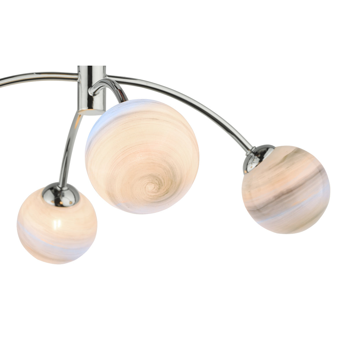 Dar Izzy 4 Light Semi Flush Polished Chrome Planet Glass –  from Amos Lighting + Home