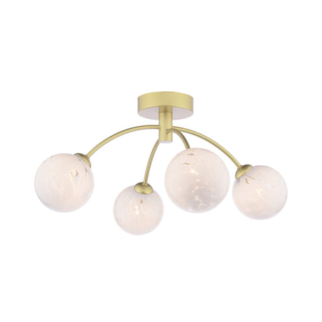 Dar Izzy 4 Light Semi-Flush Polished Gold & Confetti Glass –  from Amos Lighting + Home