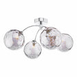 Dar Izzy 4lt Semi-Flush Chrome with Smoked Glass –  from Amos Lighting + Home