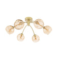 Dar Izzy 6 Light Semi-Flush Polished Gold & Champagne Dimpled Glass –  from Amos Lighting + Home