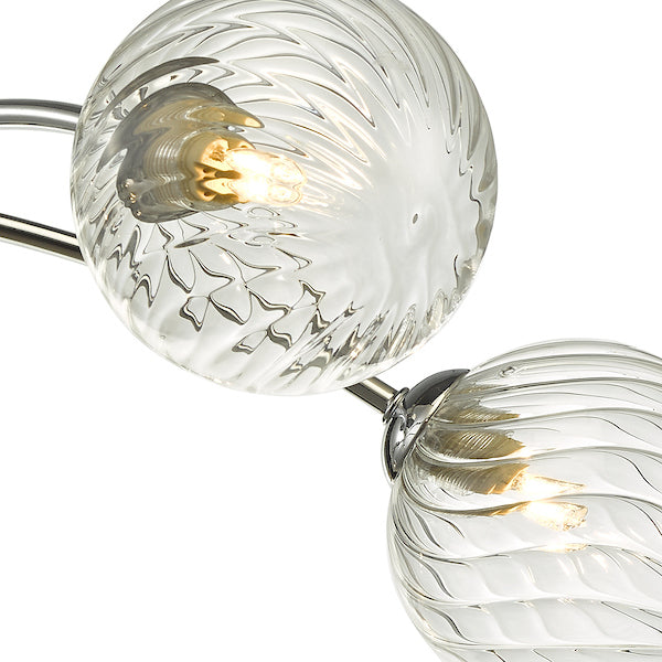 Dar Izzy 6lt Semi Flush Polished Chrome Twisted Glass –  from Amos Lighting + Home