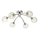 Dar Izzy 6lt Semi Flush Polished Chrome Twisted Glass –  from Amos Lighting + Home