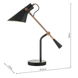 Dar Jack Task Table Lamp Black Antique Copper –  from Amos Lighting + Home