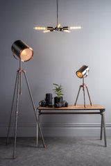 Dar Jake Floor Lamp Antique Silver and Copper –  from Amos Lighting + Home