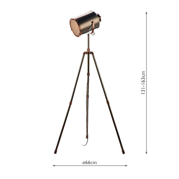 Dar Jake Floor Lamp Antique Silver and Copper –  from Amos Lighting + Home