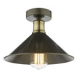 Dar Jalen Flush Ceiling Light Graphite & Antique Brass –  from Amos Lighting + Home