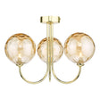 Dar Jared 3lt Semi Flush Gold with Champagne Dimpled Glass –  from Amos Lighting + Home