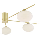 Dar Jasper 5 Light Semi-Flush Satin Gold and Opal Glass –  from Amos Lighting + Home