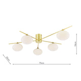 Dar Jasper 5 Light Semi-Flush Satin Gold and Opal Glass –  from Amos Lighting + Home