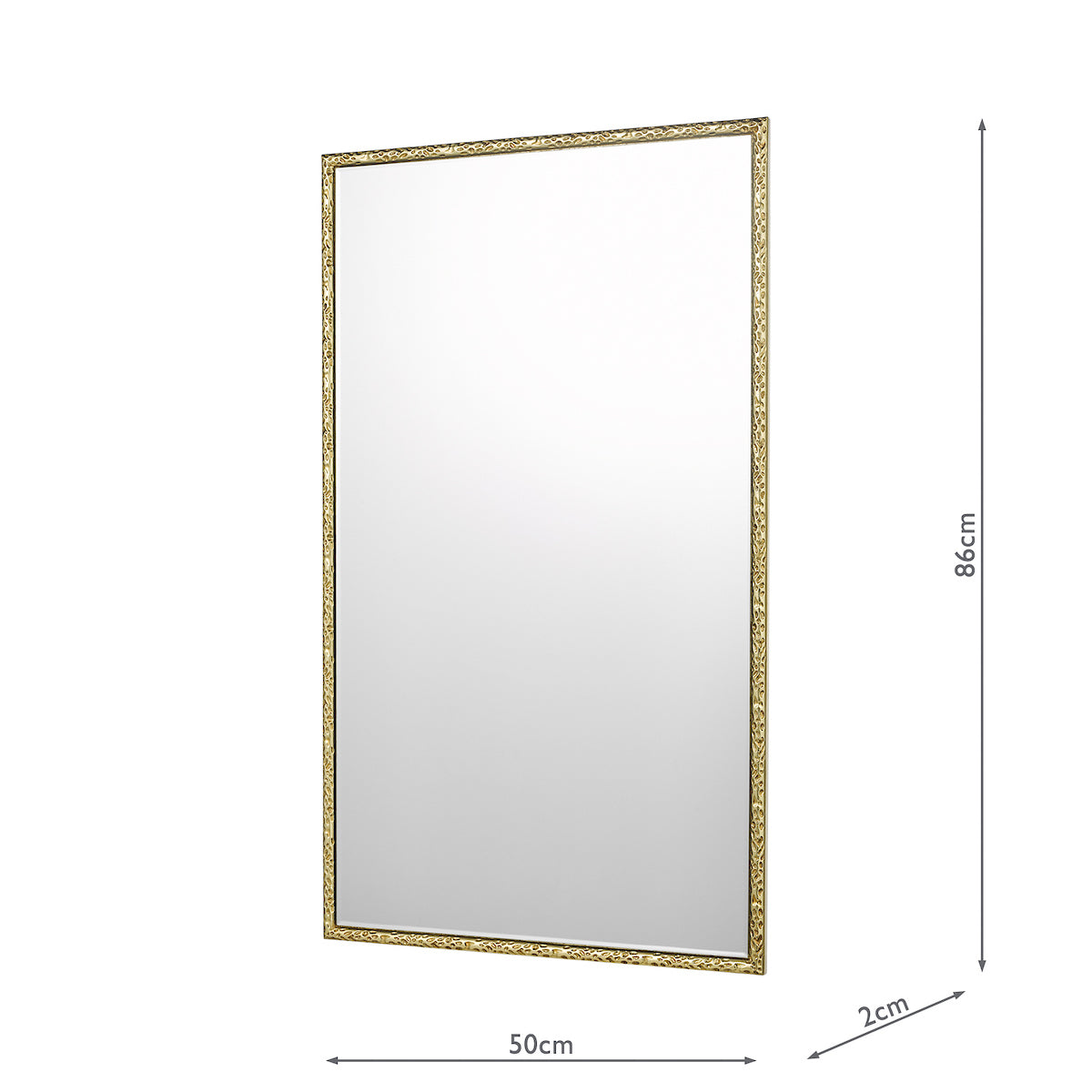 Dar Jinelle Rectangle Mirror Textured Gold Frame 86 X 50cm –  from Amos Lighting + Home