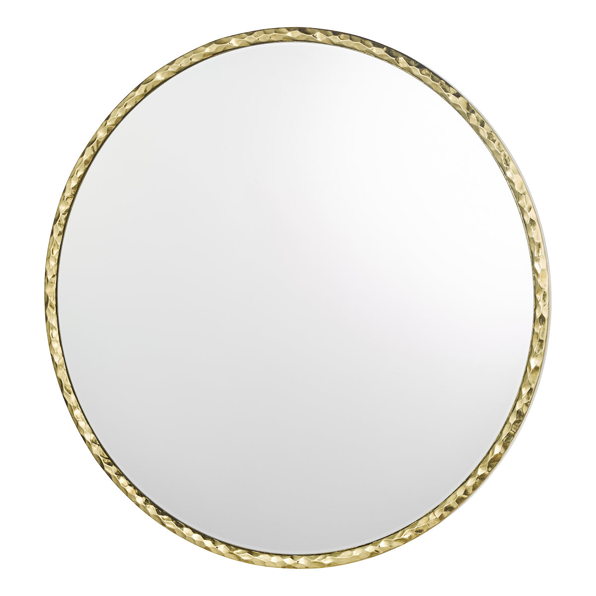 Dar Jinelle Round Mirror Textured Gold Frame 80cm –  from Amos Lighting + Home