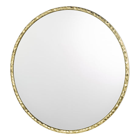 Dar Jinelle Round Mirror Textured Gold Frame 80cm –  from Amos Lighting + Home