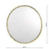 Dar Jinelle Round Mirror Textured Gold Frame 80cm –  from Amos Lighting + Home