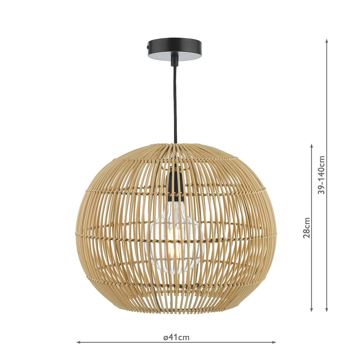 Dar Kesler Pendant Rattan –  from Amos Lighting + Home