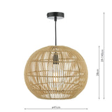 Dar Kesler Pendant Rattan –  from Amos Lighting + Home