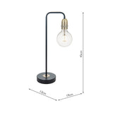 Dar Kiefer Table Lamp Black and Antique Brass –  from Amos Lighting + Home