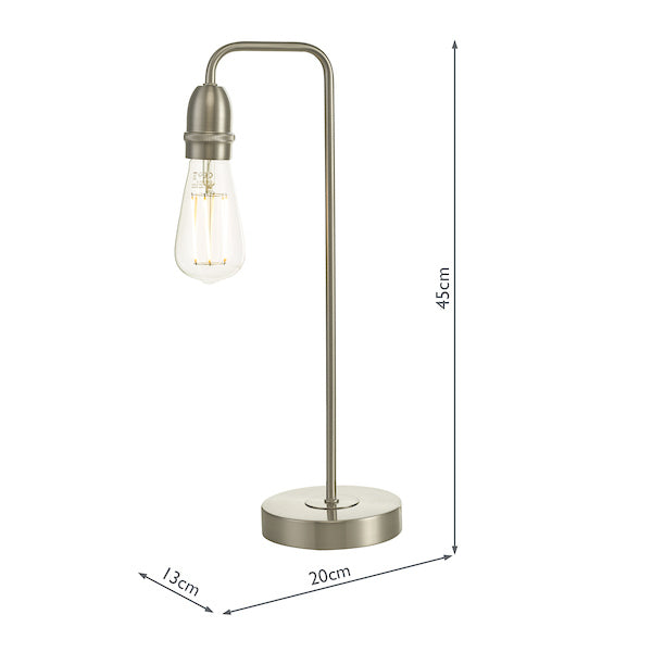 Dar Kiefer Table Lamp Satin Chrome –  from Amos Lighting + Home