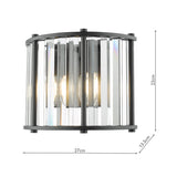 Dar Kiran Wall Light Satin Black and Glass –  from Amos Lighting + Home