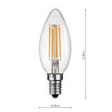 Dar LED Light Bulb E14 4w Clear Candle Dimmable