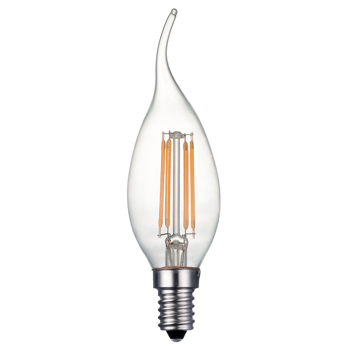 Dar LED Light Bulb E14 4w Clear Candle Flame Tip Dimmable