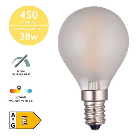 Dar LED Light Bulb E14 4w Frosted Golf-ball Non-Dimmable