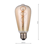 Dar LED Light Bulb E27 4w Elongated Vintage Rustic Dimmable