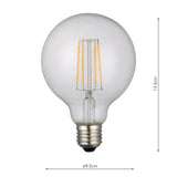 Dar LED Light Bulb E27 6w Medium Globe Dimmable