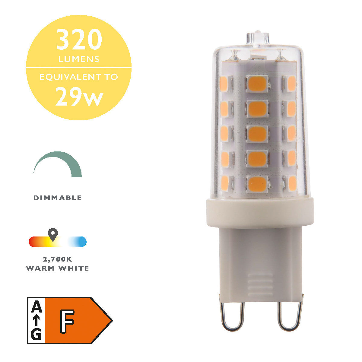 Dar G9 3w Dimmable LED Light Bulb –  from Amos Lighting + Home