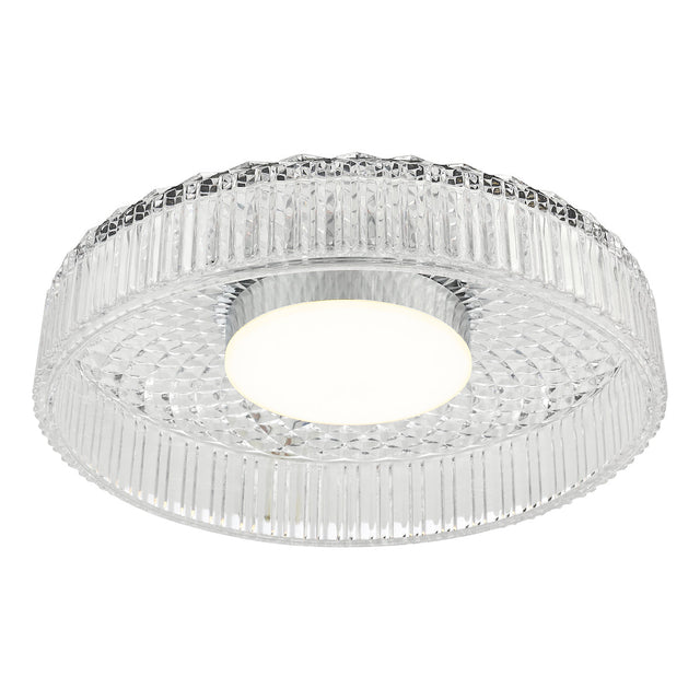 Dar Leena Flush Polished Chrome and Ribbed Glass LED –  from Amos Lighting + Home