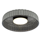 Dar Leena Flush Satin Black and Smoked Ribbed Glass LED –  from Amos Lighting + Home