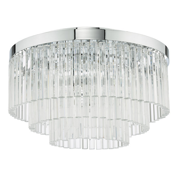 Dar Logan 5 Light Flush Polished Chrome Glass –  from Amos Lighting + Home