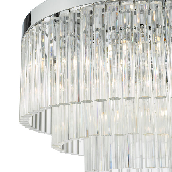 Dar Logan 5 Light Flush Polished Chrome Glass –  from Amos Lighting + Home